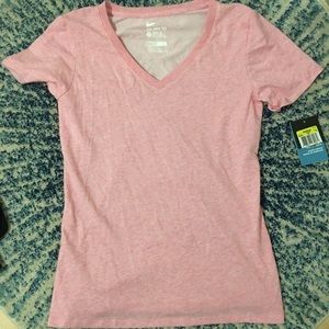 Nike loose fit pale pink dry fit vneck